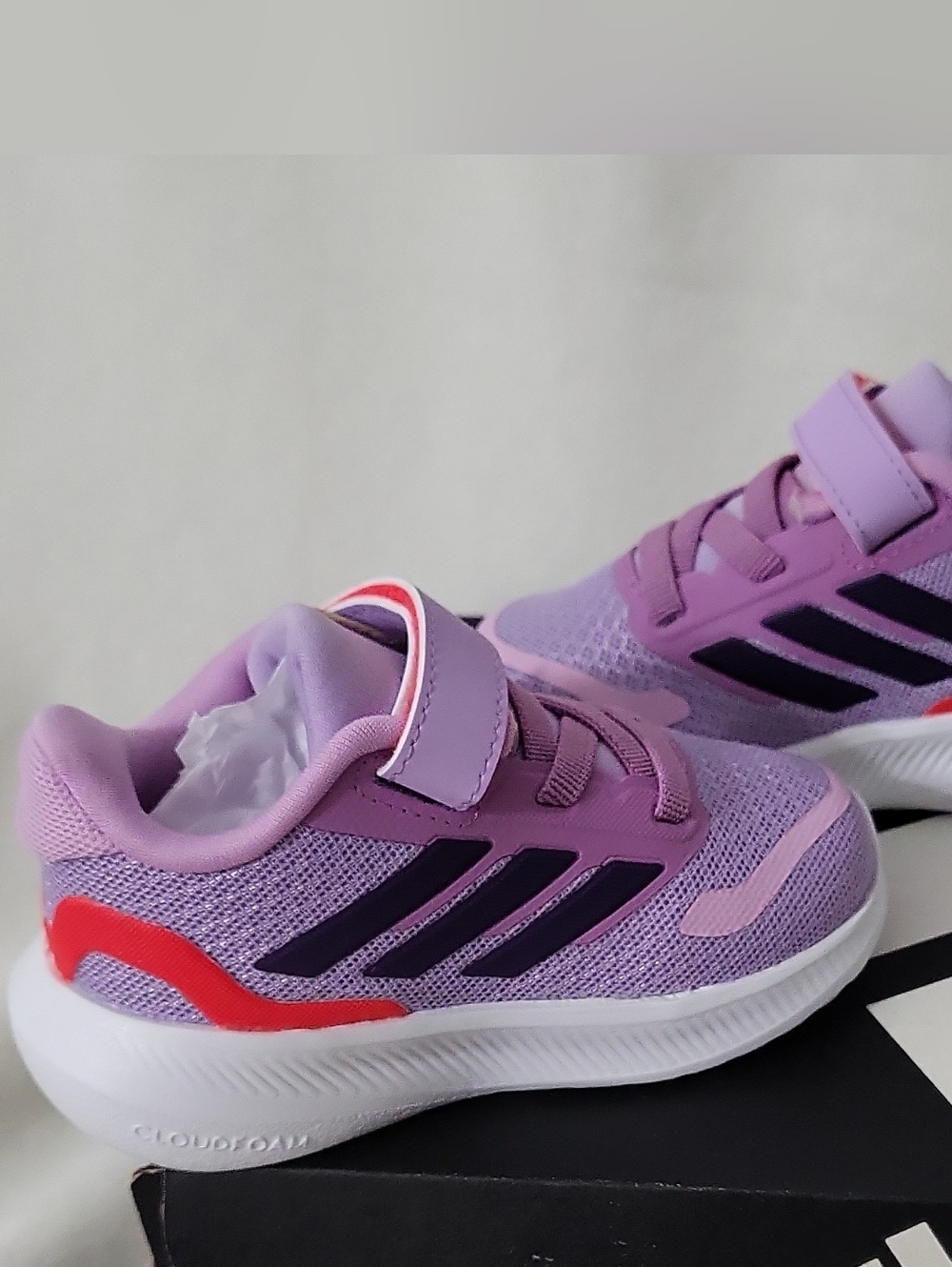 Adidas Runfalcon 5 EL I Kids Athletic Sneakers Purple US Size 5K Mesh Breathable - Picture 6 of 8